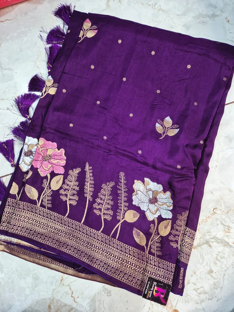 Pure Banarasi Silk -  Purple