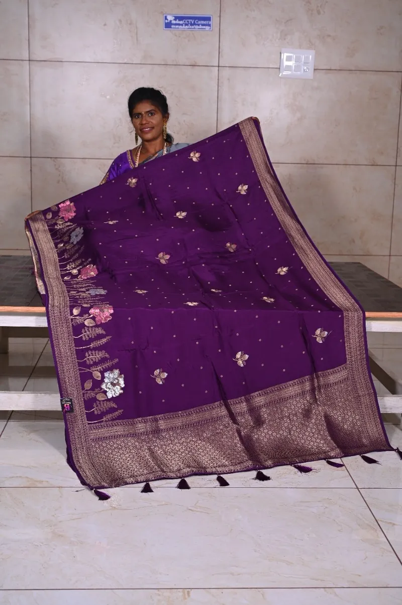 Pure Banarasi Silk -  Purple