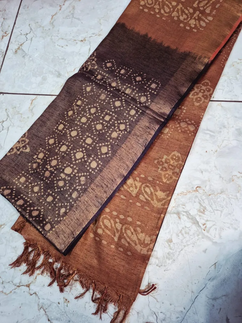 Kaathi tissue Silk -  Purple with black